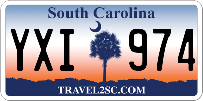 SC license plate YXI974