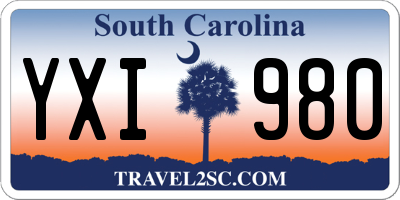 SC license plate YXI980