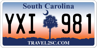 SC license plate YXI981