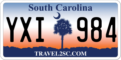SC license plate YXI984