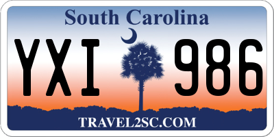 SC license plate YXI986