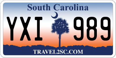 SC license plate YXI989