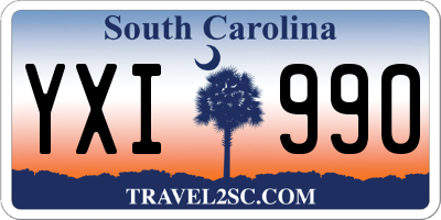 SC license plate YXI990