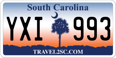 SC license plate YXI993