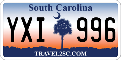 SC license plate YXI996