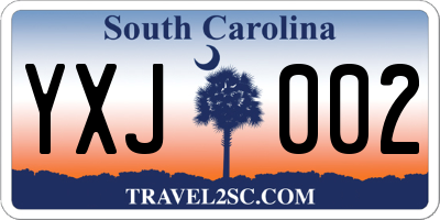 SC license plate YXJ002