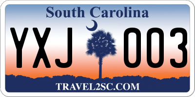 SC license plate YXJ003
