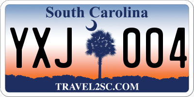 SC license plate YXJ004