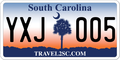 SC license plate YXJ005