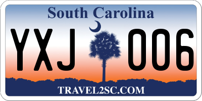 SC license plate YXJ006