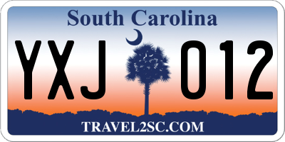 SC license plate YXJ012
