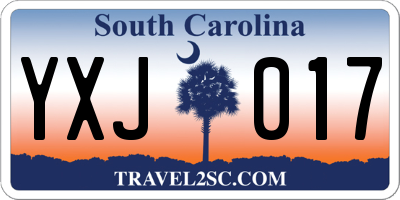 SC license plate YXJ017