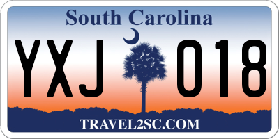 SC license plate YXJ018