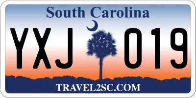 SC license plate YXJ019