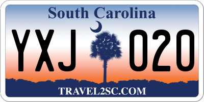 SC license plate YXJ020