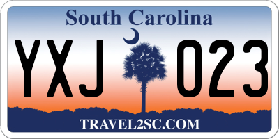 SC license plate YXJ023