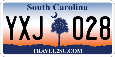 SC license plate YXJ028