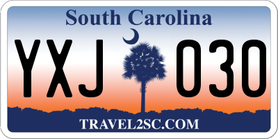 SC license plate YXJ030