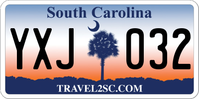 SC license plate YXJ032