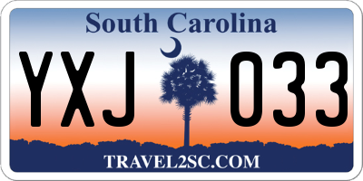 SC license plate YXJ033