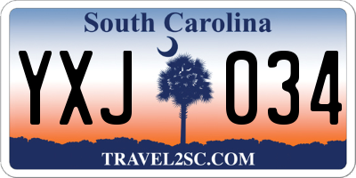 SC license plate YXJ034
