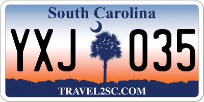 SC license plate YXJ035