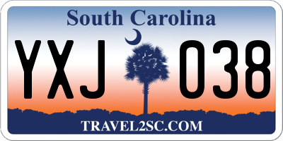 SC license plate YXJ038