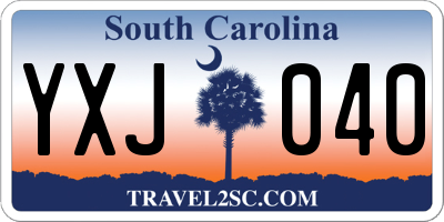 SC license plate YXJ040