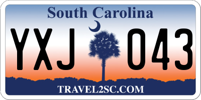 SC license plate YXJ043