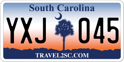 SC license plate YXJ045