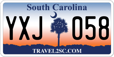 SC license plate YXJ058