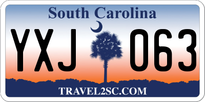 SC license plate YXJ063