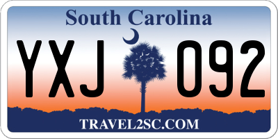 SC license plate YXJ092