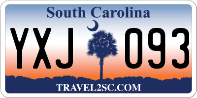 SC license plate YXJ093