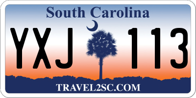 SC license plate YXJ113