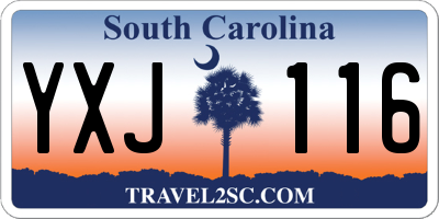 SC license plate YXJ116