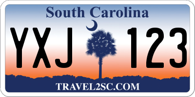 SC license plate YXJ123