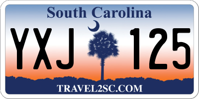 SC license plate YXJ125