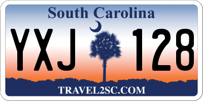 SC license plate YXJ128