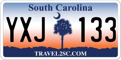 SC license plate YXJ133