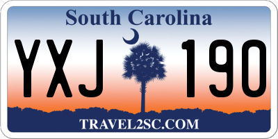 SC license plate YXJ190