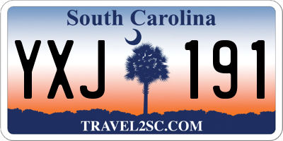 SC license plate YXJ191