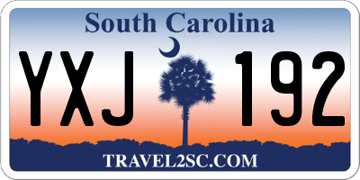 SC license plate YXJ192