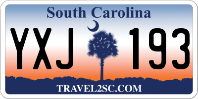 SC license plate YXJ193