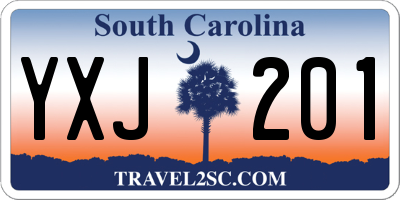 SC license plate YXJ201