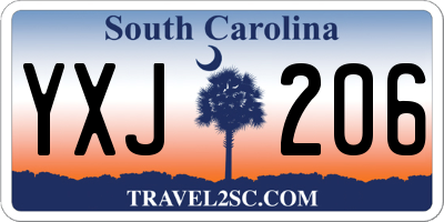 SC license plate YXJ206