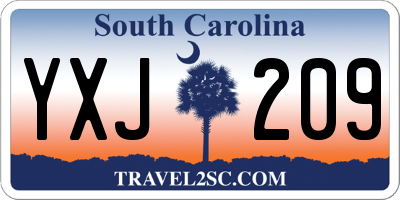 SC license plate YXJ209