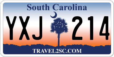 SC license plate YXJ214