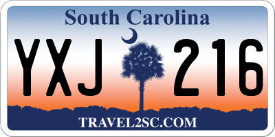 SC license plate YXJ216