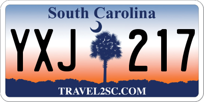 SC license plate YXJ217